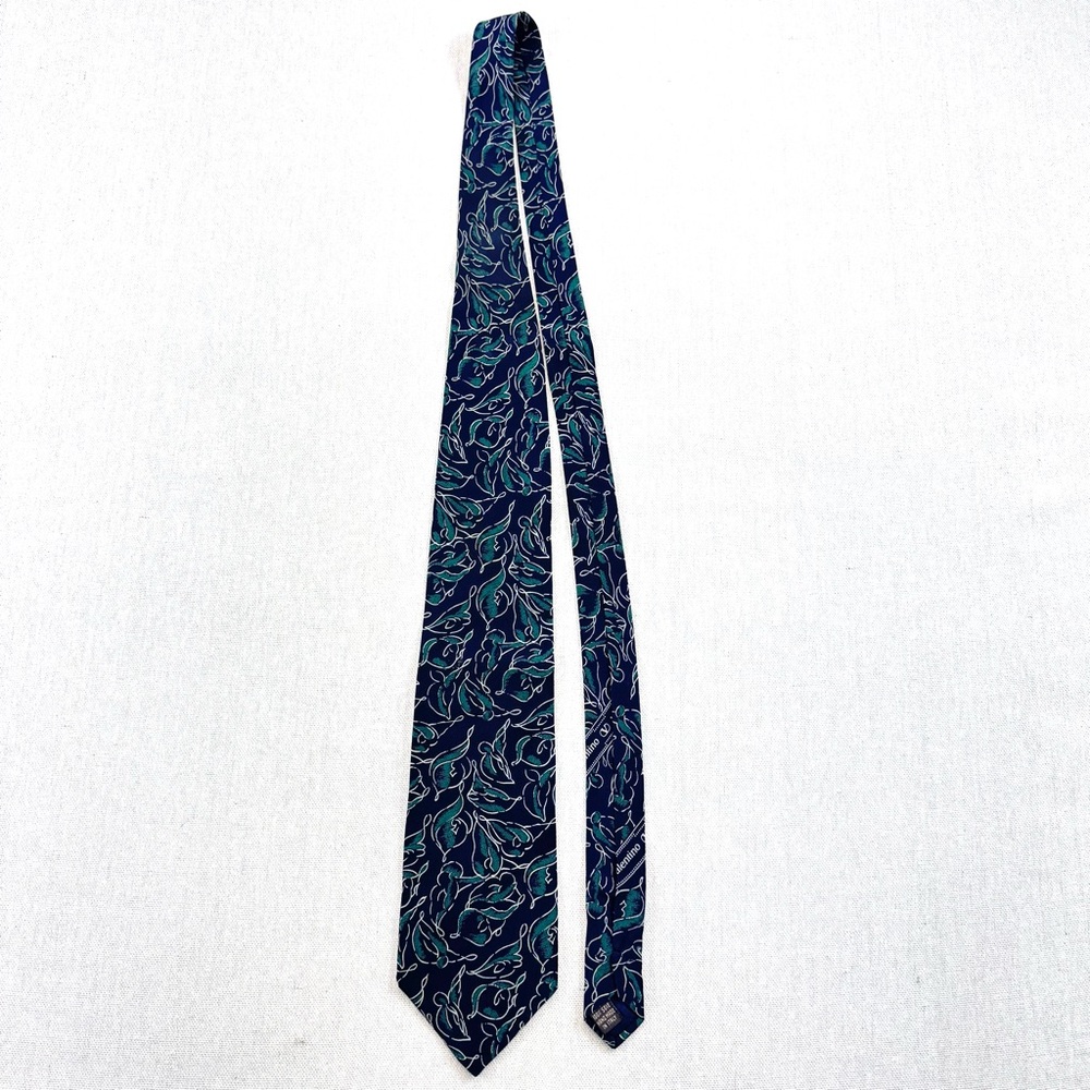 VintageValentino Cravatte Italy Tie Neckwear Neck Tie Navy 100% Silk Classic